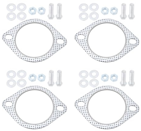 Briny River 4pcs 3 Inch Exhaust Flange Gasket with Bolt Compatible with Ford Focus ST RS ST225 05-12