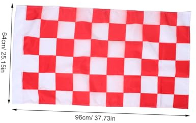 KAILIKETIY Drapeau de Course à Rouge Blanc Polyester pour Pelouse Jardin Garage Bannière Extérieure Étanche pour Signalisation et Décoration Événements