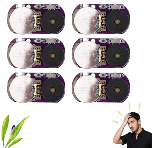 6pz Grillo Rumore Maker Scherzo, 20 Suoni Dispositivo Scherzo Sonoro Nascosto con Cinguettio & Bip Fastidiosi Roba Burlone Batteria Lunga Durata per Ufficio Casa Scuola Auto Regali Scherzoso