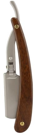 LALADEFIEE Leichter Herren Rasiermesser mit Holzmaserung aus Edelstahl und Abs Faltbar Ergonomischer Griff für Zuhause und Barbershops Verschiedene Designs Zufälliger Stil