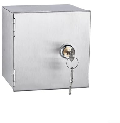 snowchecking Outdoor Stainless Steel Electric Box Lock with Protective Socket Cover for Safe Power Supply in Garden and Patio, Silver