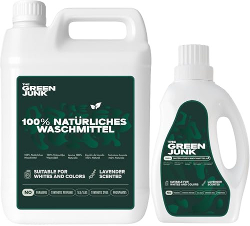 The Green Junk Waschmittel Bio Ohne Chemie 750ML + 5L - Flüssig - Öko | Baby Waschmittel - 100 % Natürliches Waschmittel - 192 Wäschen