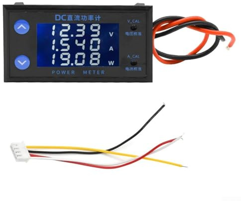 HEBEOT DC 8-12V 4 cifre LCD Power Meter Digital Voltmetro Amperometro 0-500V 0-10A Materiale ABS Retroilluminazione Display Tensione Corrente Misurazione di potenza per test elettrici industriali Cali