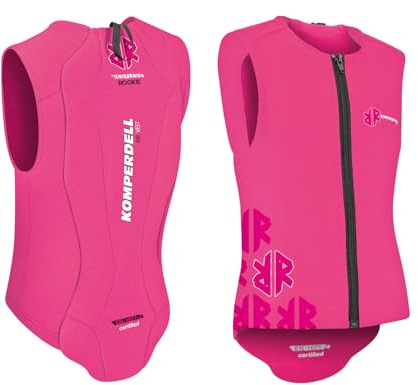 Komperdell Air Vest Junior – Rückenprotektor für Kinder, Protektorweste für Ski, Snowboard & Reitsport, EN 1621-2 (PINK, 128 (S))
