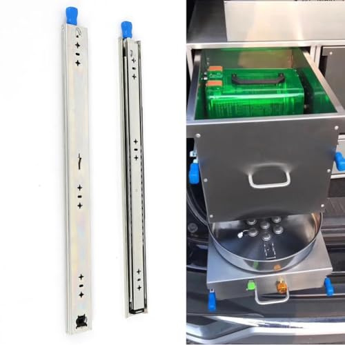 Gdfnmogo Deslizadores de cajón resistentes con cerradura y rodamiento de bolas de extensión completa, capacidad de carga pesada de 18 a 24 pulgadas para armarios y equipos industriales, 1 par (2