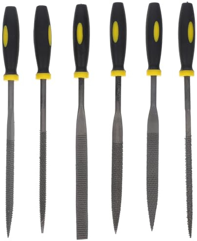 CONGARTENO Set Lime per Legno 6 Pezzi in Acciaio Impugnatura in Plastica, Lime ad Ago e File Metalliche Compatte per Falegnameria, Modellatura e Rifinitura Professionale, Utensili Manuali