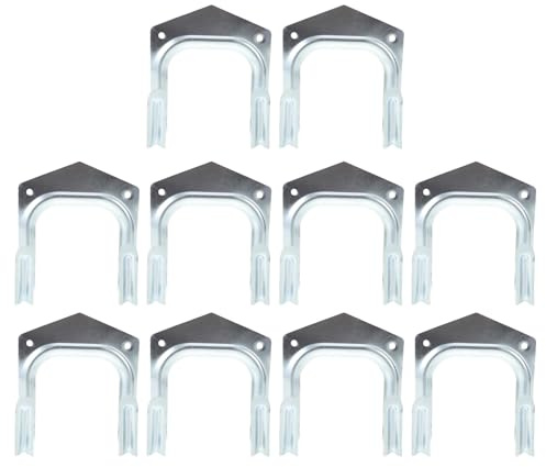 Kisangel 10 Ganci da Parete in Ferro a Doppio Foro, Ganci Portaoggetti Resistenti per Garage e Cucina, Portasciugamani e Appendiabiti per Camera, Bagno e Balcone, Montaggio Stabile