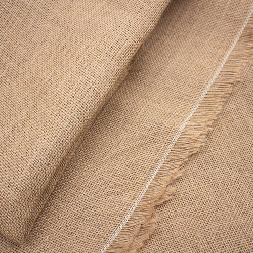 VmG-Store Jutestoff Natur 150cm Breite 100% Jute aus Naturfasern Gewebe Rustikal Dekostoff Bastelstoff für Floristik Hochzeit Dekorationen Polster Accessoires Tischdeko DIY (4m Coupon)