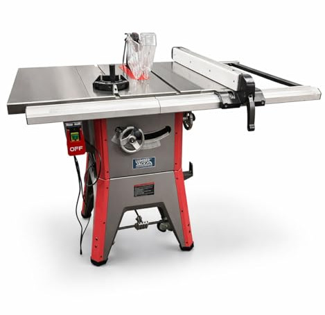 Lumberjack Table Saw 10 Full Cast Iron Top with Wheel Kit & Induction 1800W Motor