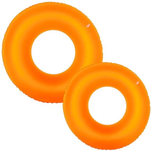 2 Pack Swimming Rings 70cm 90cm, Inflatable Pool Floats for Kids Adults, PVC Swim Ring for Pool, Beach, Paddling Pool & Summer Holiday