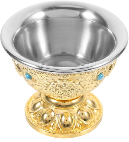 DIYEAH Petite Tasse Tibétaine en Alliage de Cuivre Or pour Offrande Religieuse, pour Contemplation et Temple, Favorisant la Pratique Spirituelle et L'hydratation Saine