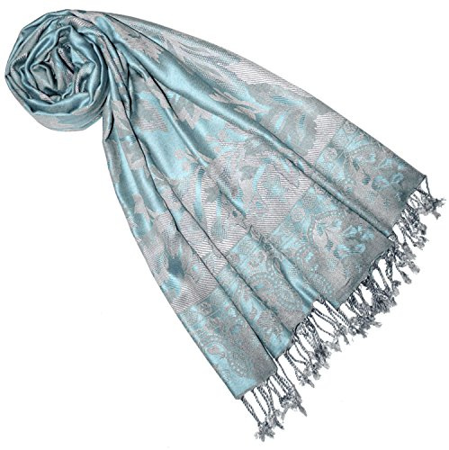Lorenzo Cana Marken Pashmina Damenschal Naturfaser Floral Blumen Stola Schaltuch Tuch Stola 70 cm x 210 cm