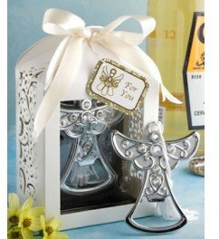 Lote de 20 Abrebotellas Ángel de Comunión en Cajita de Regalo. Detalles Originales Invitados de Bodas, Regalos Comuniones y Recuerdos para Cumpleaños Infantiles