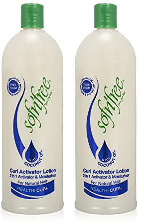 Sofn’Free Moisturizer & Curl Activator for Natural Hair, Soft Curls, and Waves 25.36 fl oz / 750ml (2 Pack)
