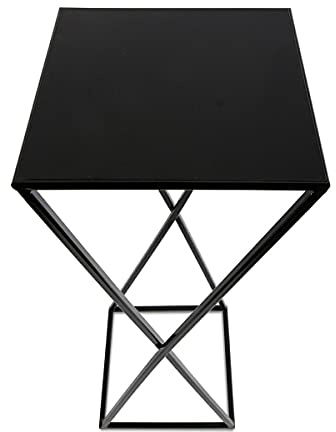 HowHomely Blumenständer Metall Schwarz 70 cm Hoch - Solider und Robuster Blumenhocker Metall - Pflanzenständer mit Geometrischem Design für die Dekoration in Wohnzimmer