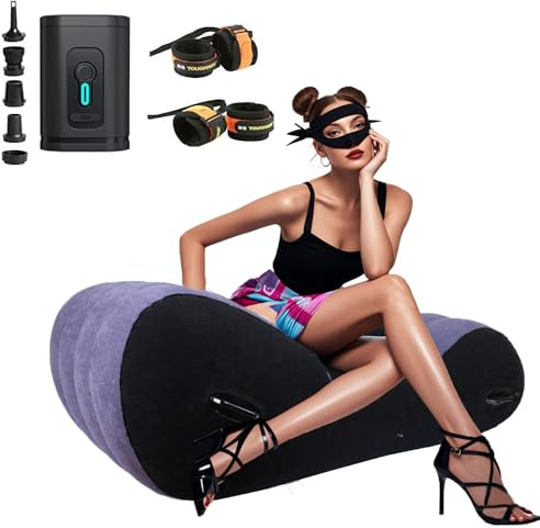 Aufblasbarer Stuhl Sofa Lounge Stuhl mit Mini USB Powered Air Pumpe, S-Form Luftsofa Aufblasbare Couch, Aufblasbare Lounge Sofa Liegestuhl Multifunktion für Innen Wohnzimmer Schlafzimmer (Sofa)