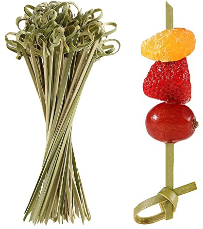 100Pcs Bamboo Cocktail Picks, Canape Sticks for Appetizers, Drinks & Food Garnish, Natural Knotted Bamboo Food Picks for Parties, Buffets & Events, 12cm/4.7inch
