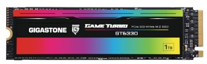Gigastone M.2 SSD 1TB NVMe Gen3 Gaming M.2 2280 PCIe 3.0x4 Internal Solid State Drive Hard Drive Memory PS5 Gamer Video Editing PC Laptop IT Pro 3D NAND SLC Cache 3,500MB/s GT6330