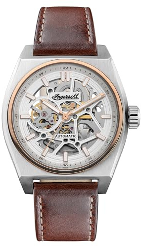 Ingersoll The Vert Herren-Automatikuhr, 43 mm, Zifferblatt und Lederband
