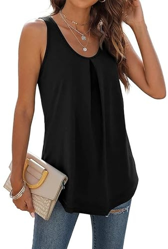 Haibang Canotta Donna Estive Elegante Tank Top Senza Maniche Canottiera con Scollo a V Basic Magliette Morbido Traspirante Sottogiacca Loose Fit Blusa Casual Shirt Camicetta