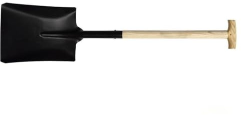 Pala Cuadrada - Pala de 340 mm con Mango de Madera, diseño Abierto, Ideal para jardinería y Trabajos de construcción.