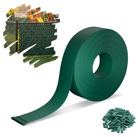 Suusolny Strisce frangivista in PVC di alta qualità, da 65 m, 4,7 cm, per tappetini a doppia asta, resistenti ai raggi UV, antistrappo, opache, per giardino, balcone, terrazza, con clip incluse