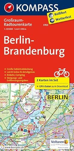 Kompass RTK3703 Berlin, Brandenburg: 2-delige fietskaart 1:125 000