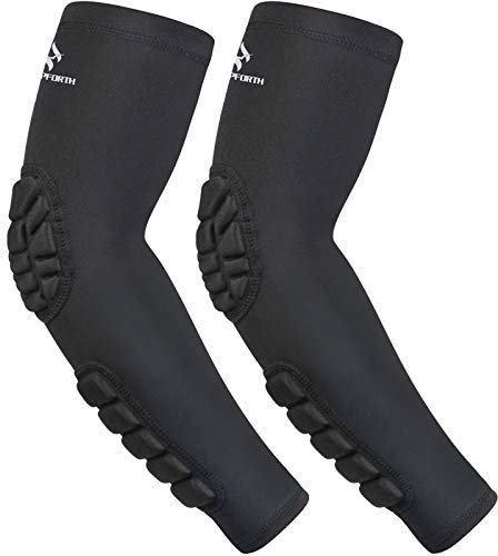 2PCS Padded Arm Elbow Forearm Sleeves Compression Protective Support