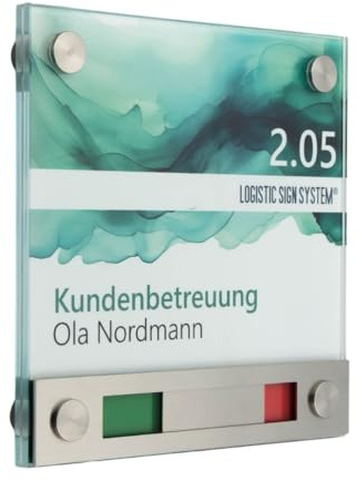 Logistic Sign System Türschild VITRUM 150/150 mit Rot/Grün-Anzeige