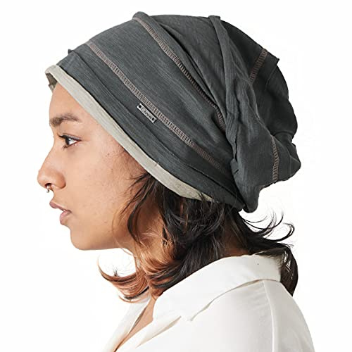 CHARM Slouchy Cotton Summer Beanie Hat - Mens Soft Lightweight Knit Womens Baggy Slouch Dark Grey