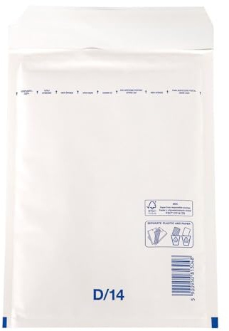 300 Stk. BUDGET Luftpolstertaschen 4/D-14, 180x265mm passend für A5, weiß