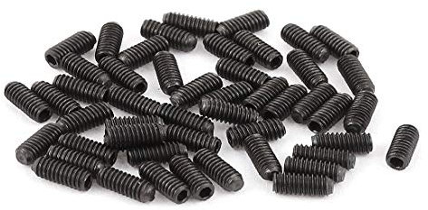 New Lon0167 50 piezas 2.5 x 6 mm Rosca Hexágono Zócalo Unidad de copa Punto de cabeza Cabeza Tornillos prisioneros Níquel(50 Stück 2,5 x 6mm Gewinde Innensechskant Mitnehmerschale Punkt Madenschrauben