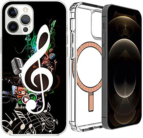 Mixroom - Cover Custodia Per iPhone 13 Con Cerchio Magnetico Compatibile con l’Alimentatore MagSafe Fantasia CHIAVE DI VIOLINO 786