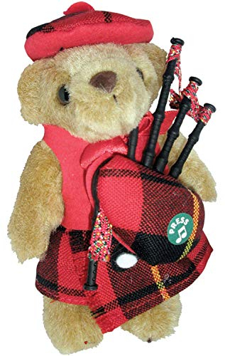 I LUV LTD Musikfigur Teddybär, Schottisches Geschenk für Wallace Tartan Clan, Hergestellt in Schottland