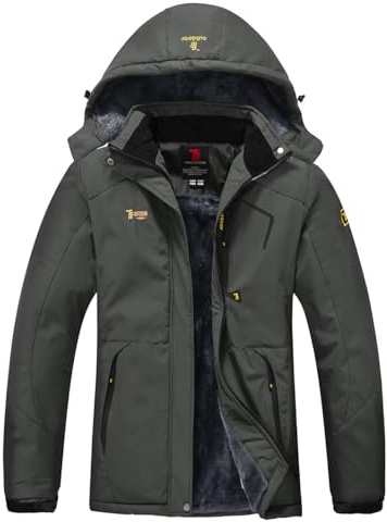 YSENTO Damen Winterjacke Wasserdicht Skijacke Outdoor Softshelljacke Warm Fleecejacke Funktionsjacke mit Abnehmbarer Kapuze