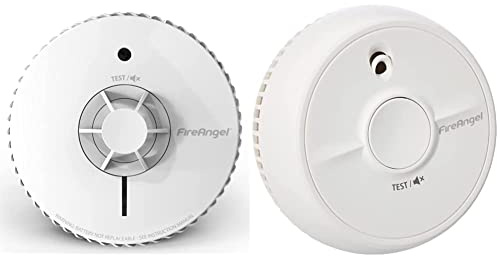 FireAngel Heat Alarm with 10 Year Sealed For Life Battery, FA6720-R (HT-630 replacement, new gen) & FireAngel SB1-TP-R Smoke Alarm, 2 Pack, White