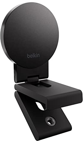 Belkin neigbarer iPhone-Halter mit MagSafe für Mac-Notebooks; einfache magnetische Befestigung zum Gebrauch der Kamera-Übergabe-Funktionen für Videokonferenzen, FaceTime, Streaming, Inhaltserstellung