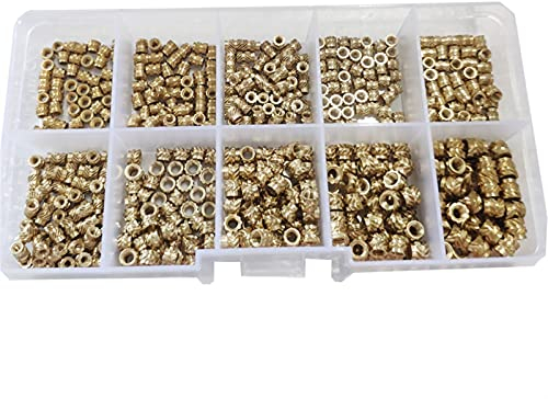 Gewindeeinsatz 500 stücke M2 M2.5 M3. Messing Heißschmelzeinsatz Nüsse Sortiment Kit Faden Kupfer Rändelgestreifen Einsatz Einbettenmuttern Set