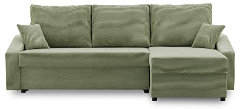 Ecksofa Dorma mit schlaffunktion, einfacher Aufbau, modernes Design, polstermöbel. Schlafcouch zum Wohnzimmer. Widerstandsfähiges, Minimalistisches Design (POSO 047)