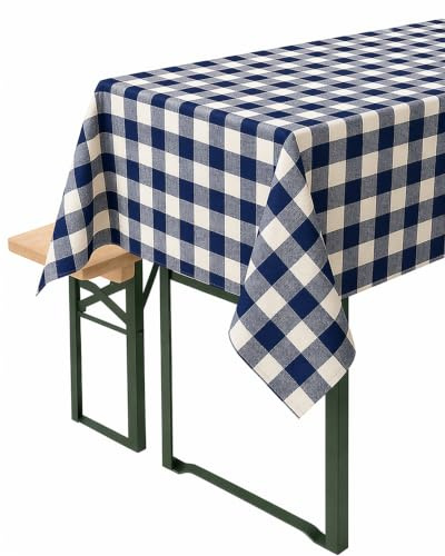 texpot 12 Stück Servietten 30 x 30 cm blau-weiß kariert aus Baumwolle 2 cm Karo