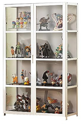 JSLJDM Vitrinenschrank Sammlervitrine Stehend Standvitrine Glasvitrine Acryl Vitrine Standvitrine Acryl Vitrine Doppeltüren Großer Kapazität Sammlervitrine Handgefertigtes Lagerregal für Waren