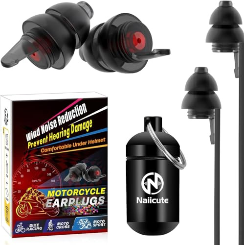 Naiicute Motorrad Ohrstöpsel Windgeräusche, 2 Paar Gehörschutz Rennstöpsel | Wiederverwendbar Motorsport Gehörschutz Lärmschutz Ohrenstöpsel, Verkehr noch hörbar, Bequem unterm Helm, 25dB Moto Earplugs