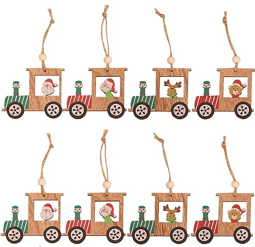 Gadpiparty 8stücke Weihnachtsschmuck aus Holz Kreativer Holzschmuck Praktische Hängedekoration Hängende Holzdekoration Bastelidee zum Aufhängen aus Holz Christbaumanhänger