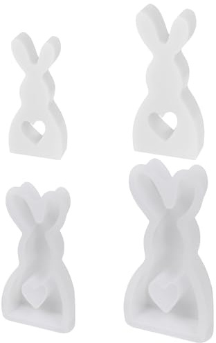 2 Stück Silikonform Ostern, Ostern Kaninchen Silikonformen Gießformen, 3D Kaninchen Gießform Ostern, Für DIY Kerzen, Pflaster, Sojawachs Kerzen, Bastelarbeiten, Osterdekorationen, Ostergeschenke