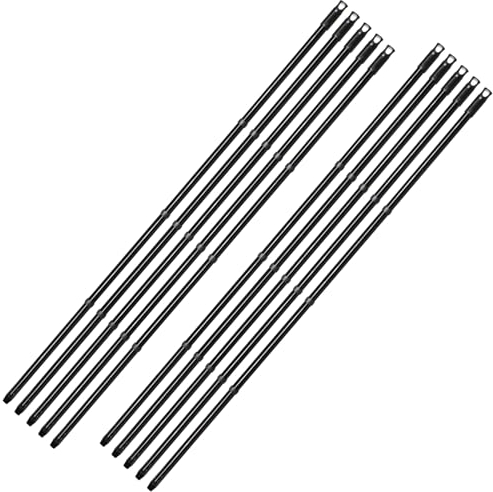 Novaliv 10x Vielseitiger Premium Schraub-Besenstiel 137 cm - 2,6 cm Stabil Langlebig Schwarz Verstellbar 137 cm auf 94,5 cm Perfekt für Kehren, Schrubben & Fensterputzen Hochwertige Metallkonstruktion