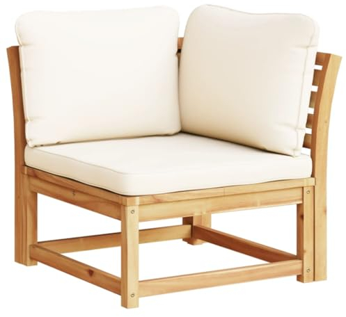 vidaXL Garten Ecksofa mit Kissen, Mittelsofa mit Latten-Design, Modular Loungesofa für Garten Terrasse, Gartensofa Gartenmöbel, Massivholz Akazie