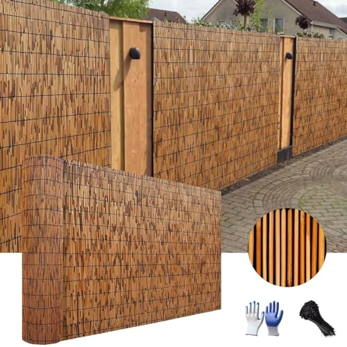 Brise-Vue Jardin 180 Haut Lamelles Bois Tapis Bambou Brise-Vue Bardage Balcon Résistant Aux Intempéries 50 60 70 80 90 100 110 120 130 140 150 160cm H Clôture En Osier Brise-Vue Opaque & Résistant Aux