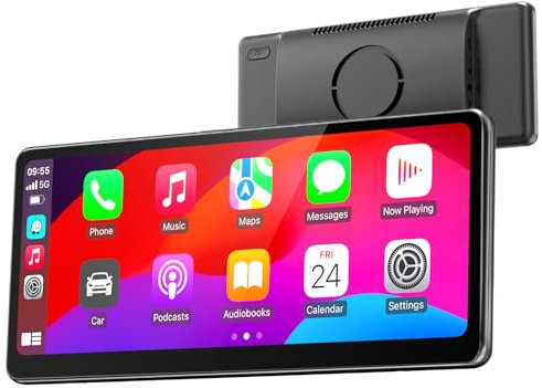 MINIX 2025 Vollständig Laminierter Bildschirm 60fps Tragbares Wireless CarPlay Autoradio 8,9 Zoll 1920 * 720 HD Touchscreen für CarPlay & Android Auto Autoradio Empfänger Unterstützt Lenkradsteuerung