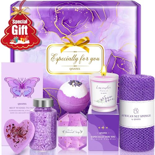 Qivatex Christmas Gifts for Women, Advent Calendar 2025 Women Lavender Self Care Relaxation Spa Bath Bombs Christmas Stocking Fillers Gifts for Mum, Daughter, Wife, Girls, Sister