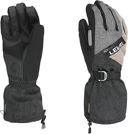 Level Star- Snowboard Handschuhe Herren mit Verstellbarem Riemen und Stulpe, Winterhandschuhe Herren Wasserdicht für Extreme Kälte, Thermohandschuhe für Snowboard, Schneebekleidung für Herren, 1 Paar